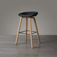 Scandinavia Style Bar Stool Wooden Legs PP Bucket Seat for Counter Bar Dark Gray Natural 1 Piece Clearhalo 'Bar Furniture' 'Bar Stools' 'bar_stools' 'furn' 'furn_bar_stools' 'furniture_bar_stools' 'Kitchen & Dining Furniture' 'kitchen&dining_furn' 'kitchen' 'kitchen_furn' Furniture' 4571051