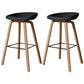 Scandinavia Style Bar Stool Wooden Legs PP Bucket Seat for Counter Bar Dark Gray Natural 2 Piece Set Clearhalo 'Bar Furniture' 'Bar Stools' 'bar_stools' 'furn' 'furn_bar_stools' 'furniture_bar_stools' 'Kitchen & Dining Furniture' 'kitchen&dining_furn' 'kitchen' 'kitchen_furn' Furniture' 4571052