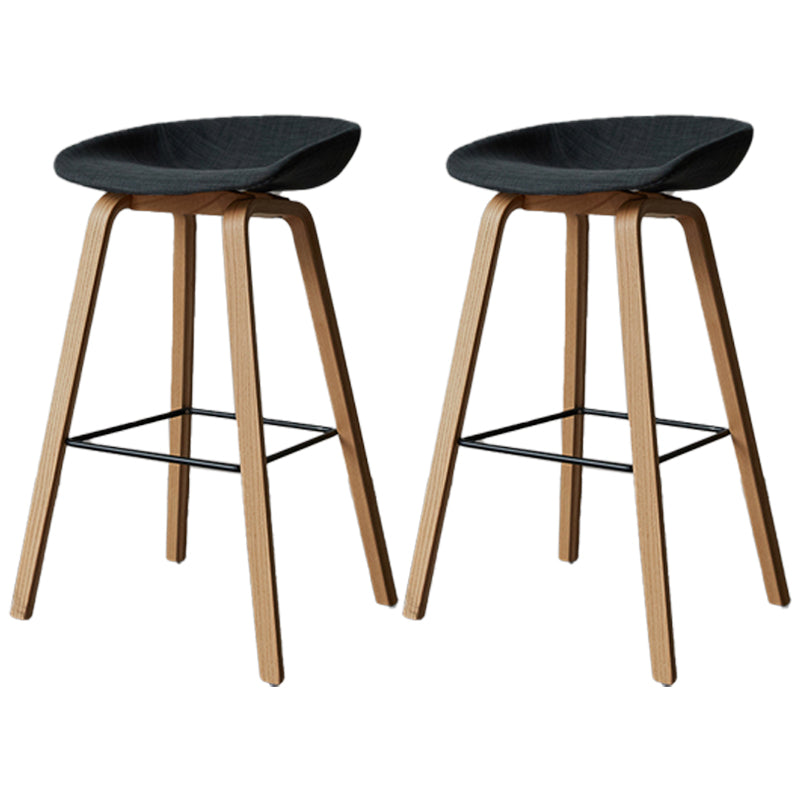 Scandinavia Style Bar Stool Wooden Legs PP Bucket Seat for Counter Bar Dark Gray Natural 2 Piece Set Clearhalo 'Bar Furniture' 'Bar Stools' 'bar_stools' 'furn' 'furn_bar_stools' 'furniture_bar_stools' 'Kitchen & Dining Furniture' 'kitchen&dining_furn' 'kitchen' 'kitchen_furn' Furniture' 4571052