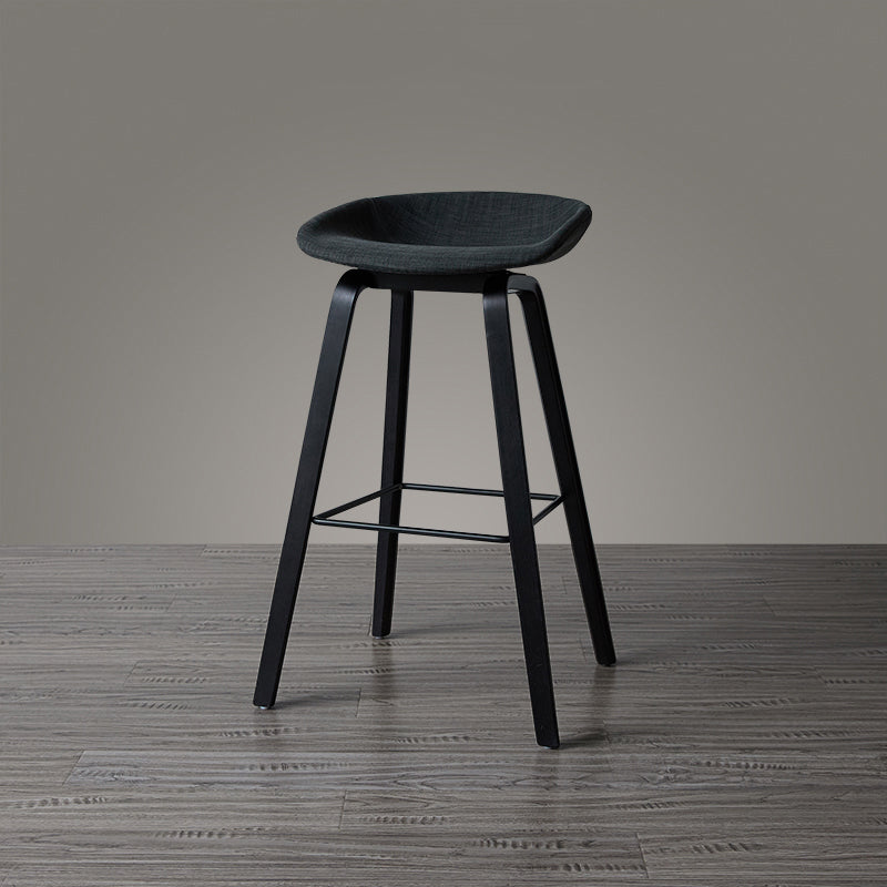 Scandinavia Style Bar Stool Wooden Legs PP Bucket Seat for Counter Bar Dark Gray Black 1 Piece Clearhalo 'Bar Furniture' 'Bar Stools' 'bar_stools' 'furn' 'furn_bar_stools' 'furniture_bar_stools' 'Kitchen & Dining Furniture' 'kitchen&dining_furn' 'kitchen' 'kitchen_furn' Furniture' 4571054