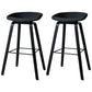 Scandinavia Style Bar Stool Wooden Legs PP Bucket Seat for Counter Bar Dark Gray Black 2 Piece Set Clearhalo 'Bar Furniture' 'Bar Stools' 'bar_stools' 'furn' 'furn_bar_stools' 'furniture_bar_stools' 'Kitchen & Dining Furniture' 'kitchen&dining_furn' 'kitchen' 'kitchen_furn' Furniture' 4571055