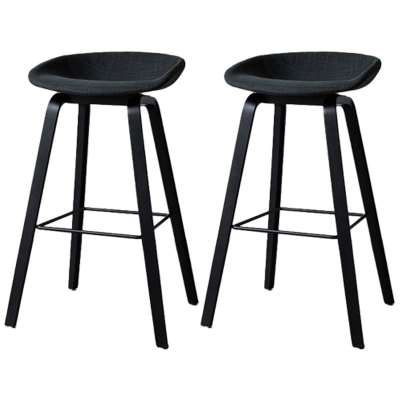 Scandinavia Style Bar Stool Wooden Legs PP Bucket Seat for Counter Bar Dark Gray Black 2 Piece Set Clearhalo 'Bar Furniture' 'Bar Stools' 'bar_stools' 'furn' 'furn_bar_stools' 'furniture_bar_stools' 'Kitchen & Dining Furniture' 'kitchen&dining_furn' 'kitchen' 'kitchen_furn' Furniture' 4571055