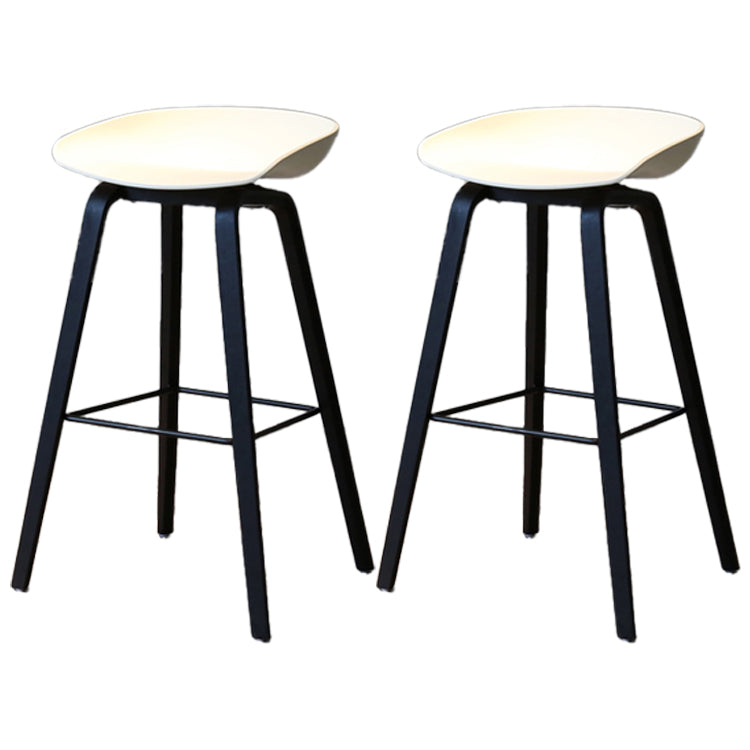 Scandinavia Style Bar Stool Wooden Legs PP Bucket Seat for Counter Bar White Black 2 Piece Set Clearhalo 'Bar Furniture' 'Bar Stools' 'bar_stools' 'furn' 'furn_bar_stools' 'furniture_bar_stools' 'Kitchen & Dining Furniture' 'kitchen&dining_furn' 'kitchen' 'kitchen_furn' Furniture' 4571067