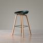 Scandinavia Style Bar Stool Wooden Legs PP Bucket Seat for Counter Bar Navy Natural 1 Piece Clearhalo 'Bar Furniture' 'Bar Stools' 'bar_stools' 'furn' 'furn_bar_stools' 'furniture_bar_stools' 'Kitchen & Dining Furniture' 'kitchen&dining_furn' 'kitchen' 'kitchen_furn' Furniture' 4571069