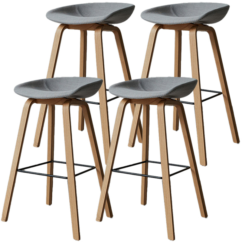 Scandinavia Style Bar Stool Wooden Legs PP Bucket Seat for Counter Bar Light Gray Natural 4 Piece Set Clearhalo 'Bar Furniture' 'Bar Stools' 'bar_stools' 'furn' 'furn_bar_stools' 'furniture_bar_stools' 'Kitchen & Dining Furniture' 'kitchen&dining_furn' 'kitchen' 'kitchen_furn' Furniture' 4571074