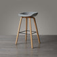 Scandinavia Style Bar Stool Wooden Legs PP Bucket Seat for Counter Bar Light Gray Natural 1 Piece Clearhalo 'Bar Furniture' 'Bar Stools' 'bar_stools' 'furn' 'furn_bar_stools' 'furniture_bar_stools' 'Kitchen & Dining Furniture' 'kitchen&dining_furn' 'kitchen' 'kitchen_furn' Furniture' 4571075