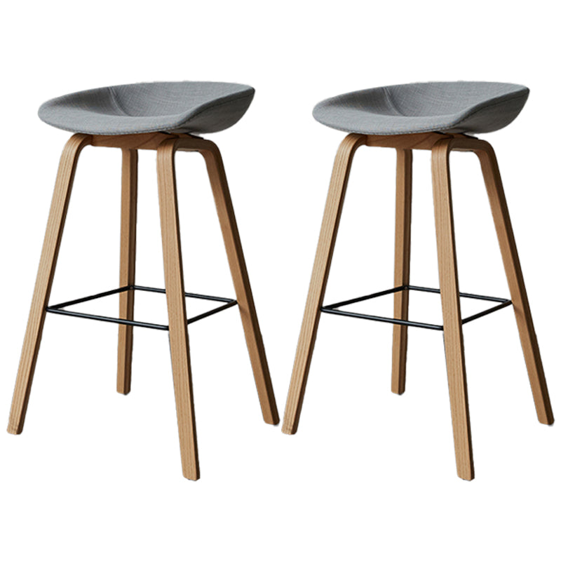 Scandinavia Style Bar Stool Wooden Legs PP Bucket Seat for Counter Bar Light Gray Natural 2 Piece Set Clearhalo 'Bar Furniture' 'Bar Stools' 'bar_stools' 'furn' 'furn_bar_stools' 'furniture_bar_stools' 'Kitchen & Dining Furniture' 'kitchen&dining_furn' 'kitchen' 'kitchen_furn' Furniture' 4571076