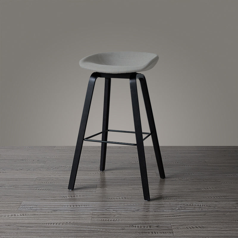 Scandinavia Style Bar Stool Wooden Legs PP Bucket Seat for Counter Bar Light Gray Black 1 Piece Clearhalo 'Bar Furniture' 'Bar Stools' 'bar_stools' 'furn' 'furn_bar_stools' 'furniture_bar_stools' 'Kitchen & Dining Furniture' 'kitchen&dining_furn' 'kitchen' 'kitchen_furn' Furniture' 4571078