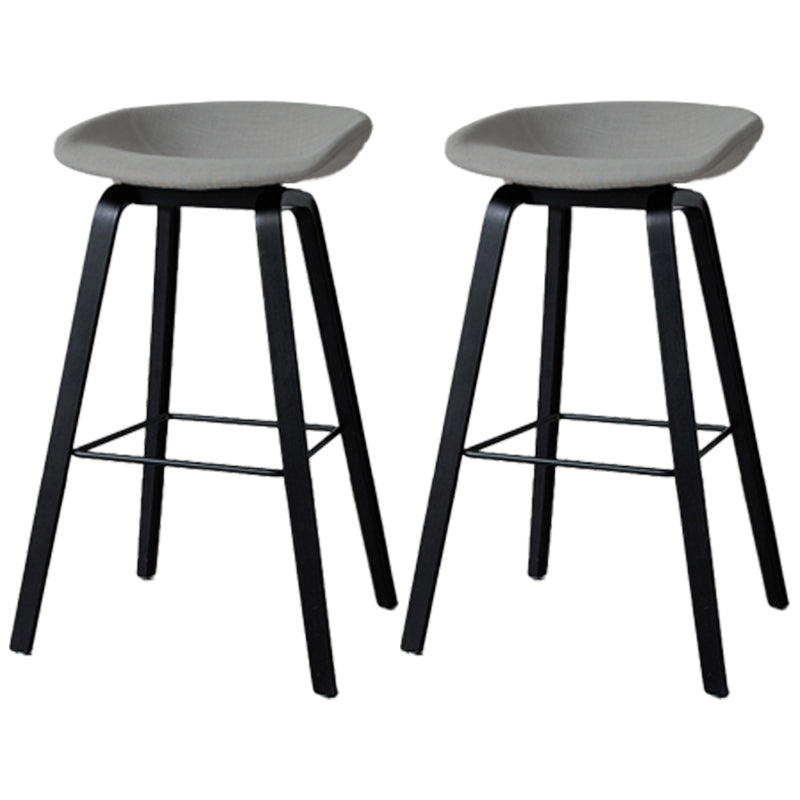 Scandinavia Style Bar Stool Wooden Legs PP Bucket Seat for Counter Bar Light Gray Black 2 Piece Set Clearhalo 'Bar Furniture' 'Bar Stools' 'bar_stools' 'furn' 'furn_bar_stools' 'furniture_bar_stools' 'Kitchen & Dining Furniture' 'kitchen&dining_furn' 'kitchen' 'kitchen_furn' Furniture' 4571079