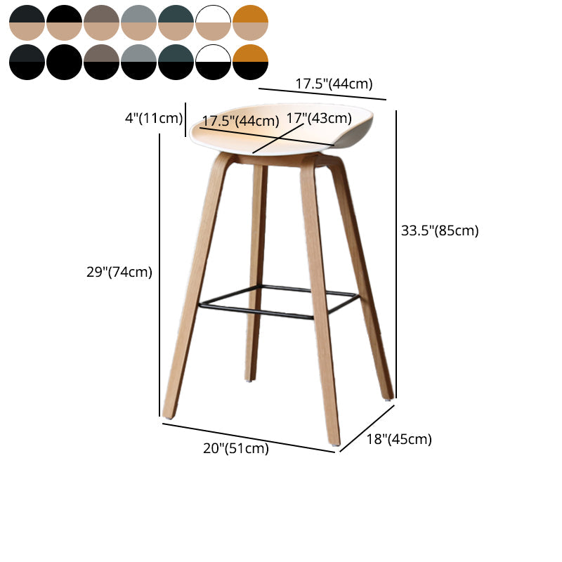 Scandinavia Style Bar Stool Wooden Legs PP Bucket Seat for Counter Bar Clearhalo 'Bar Furniture' 'Bar Stools' 'bar_stools' 'furn' 'furn_bar_stools' 'furniture_bar_stools' 'Kitchen & Dining Furniture' 'kitchen&dining_furn' 'kitchen' 'kitchen_furn' Furniture' 4571080