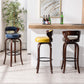 Modern Armless Backrest Counter Stool Wood Kitchen Bar Stool with Pedal and Cushion Clearhalo 'Bar Furniture' 'Bar Stools' 'bar_stools' 'furn' 'furn_bar_stools' 'furniture_bar_stools' 'Kitchen & Dining Furniture' 'kitchen&dining_furn' 'kitchen' 'kitchen_furn' Furniture' 4571085