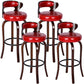 Modern Armless Backrest Counter Stool Wood Kitchen Bar Stool with Pedal and Cushion Red Brown 4 Piece Set Clearhalo 'Bar Furniture' 'Bar Stools' 'bar_stools' 'furn' 'furn_bar_stools' 'furniture_bar_stools' 'Kitchen & Dining Furniture' 'kitchen&dining_furn' 'kitchen' 'kitchen_furn' Furniture' 4571087