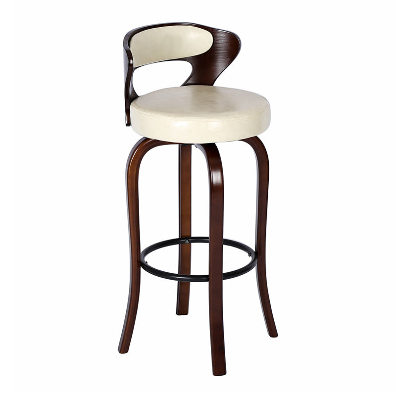 Modern Armless Backrest Counter Stool Wood Kitchen Bar Stool with Pedal and Cushion Clearhalo 'Bar Furniture' 'Bar Stools' 'bar_stools' 'furn' 'furn_bar_stools' 'furniture_bar_stools' 'Kitchen & Dining Furniture' 'kitchen&dining_furn' 'kitchen' 'kitchen_furn' Furniture' 4571090