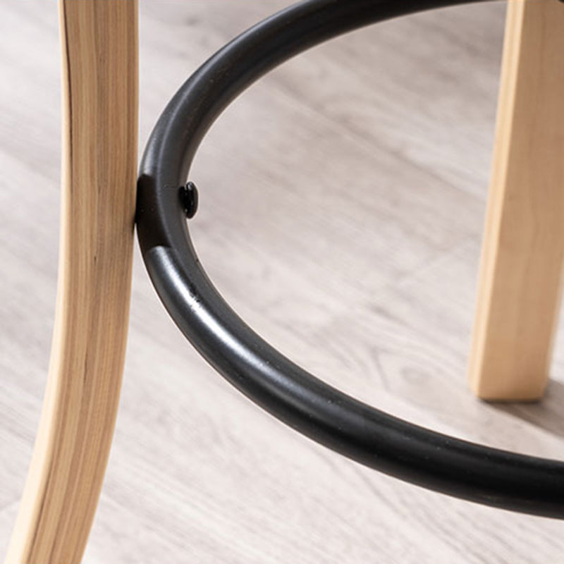 Modern Armless Backrest Counter Stool Wood Kitchen Bar Stool with Pedal and Cushion Clearhalo 'Bar Furniture' 'Bar Stools' 'bar_stools' 'furn' 'furn_bar_stools' 'furniture_bar_stools' 'Kitchen & Dining Furniture' 'kitchen&dining_furn' 'kitchen' 'kitchen_furn' Furniture' 4571095