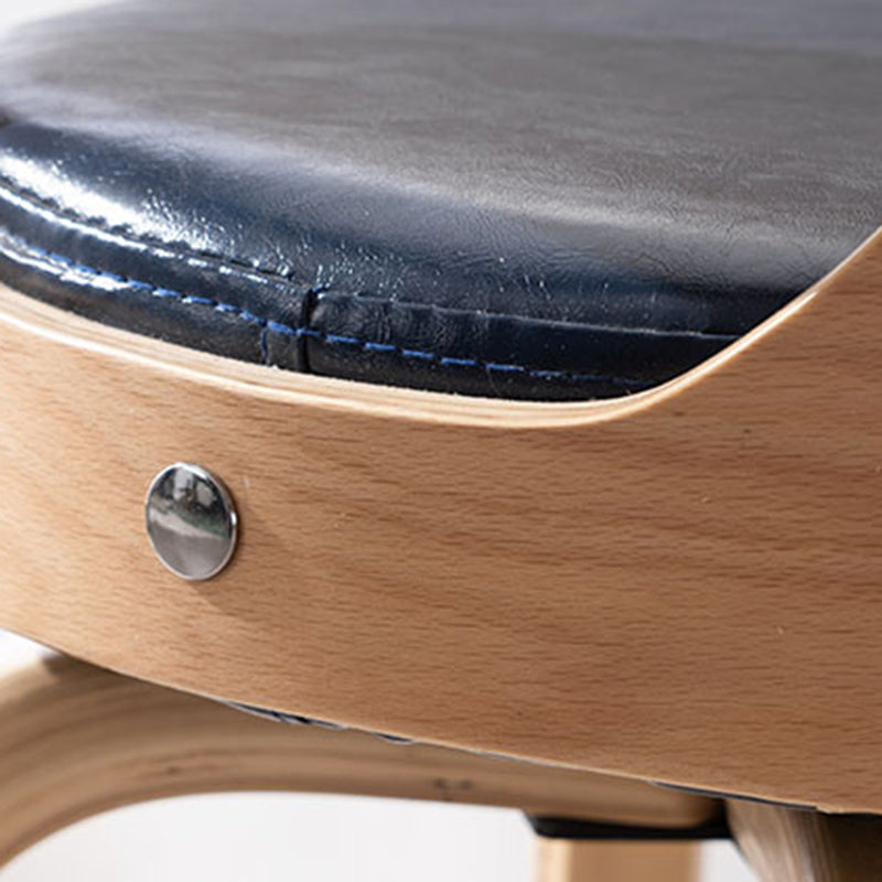 Modern Armless Backrest Counter Stool Wood Kitchen Bar Stool with Pedal and Cushion Clearhalo 'Bar Furniture' 'Bar Stools' 'bar_stools' 'furn' 'furn_bar_stools' 'furniture_bar_stools' 'Kitchen & Dining Furniture' 'kitchen&dining_furn' 'kitchen' 'kitchen_furn' Furniture' 4571097