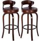 Modern Armless Backrest Counter Stool Wood Kitchen Bar Stool with Pedal and Cushion Dark Brown Brown 2 Piece Set Clearhalo 'Bar Furniture' 'Bar Stools' 'bar_stools' 'furn' 'furn_bar_stools' 'furniture_bar_stools' 'Kitchen & Dining Furniture' 'kitchen&dining_furn' 'kitchen' 'kitchen_furn' Furniture' 4571098
