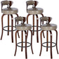 Modern Armless Backrest Counter Stool Wood Kitchen Bar Stool with Pedal and Cushion Light Gray Brown 4 Piece Set Clearhalo 'Bar Furniture' 'Bar Stools' 'bar_stools' 'furn' 'furn_bar_stools' 'furniture_bar_stools' 'Kitchen & Dining Furniture' 'kitchen&dining_furn' 'kitchen' 'kitchen_furn' Furniture' 4571100