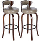 Modern Armless Backrest Counter Stool Wood Kitchen Bar Stool with Pedal and Cushion Light Gray Brown 2 Piece Set Clearhalo 'Bar Furniture' 'Bar Stools' 'bar_stools' 'furn' 'furn_bar_stools' 'furniture_bar_stools' 'Kitchen & Dining Furniture' 'kitchen&dining_furn' 'kitchen' 'kitchen_furn' Furniture' 4571104