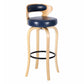 Modern Armless Backrest Counter Stool Wood Kitchen Bar Stool with Pedal and Cushion Dark Blue Natural 1 Piece Clearhalo 'Bar Furniture' 'Bar Stools' 'bar_stools' 'furn' 'furn_bar_stools' 'furniture_bar_stools' 'Kitchen & Dining Furniture' 'kitchen&dining_furn' 'kitchen' 'kitchen_furn' Furniture' 4571111