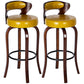 Modern Armless Backrest Counter Stool Wood Kitchen Bar Stool with Pedal and Cushion Ginger Brown 2 Piece Set Clearhalo 'Bar Furniture' 'Bar Stools' 'bar_stools' 'furn' 'furn_bar_stools' 'furniture_bar_stools' 'Kitchen & Dining Furniture' 'kitchen&dining_furn' 'kitchen' 'kitchen_furn' Furniture' 4571115
