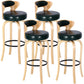 Modern Armless Backrest Counter Stool Wood Kitchen Bar Stool with Pedal and Cushion Blackish Green Natural 4 Piece Set Clearhalo 'Bar Furniture' 'Bar Stools' 'bar_stools' 'furn' 'furn_bar_stools' 'furniture_bar_stools' 'Kitchen & Dining Furniture' 'kitchen&dining_furn' 'kitchen' 'kitchen_furn' Furniture' 4571116