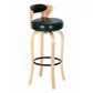Modern Armless Backrest Counter Stool Wood Kitchen Bar Stool with Pedal and Cushion Blackish Green Natural 1 Piece Clearhalo 'Bar Furniture' 'Bar Stools' 'bar_stools' 'furn' 'furn_bar_stools' 'furniture_bar_stools' 'Kitchen & Dining Furniture' 'kitchen&dining_furn' 'kitchen' 'kitchen_furn' Furniture' 4571117