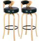 Modern Armless Backrest Counter Stool Wood Kitchen Bar Stool with Pedal and Cushion Blackish Green Natural 2 Piece Set Clearhalo 'Bar Furniture' 'Bar Stools' 'bar_stools' 'furn' 'furn_bar_stools' 'furniture_bar_stools' 'Kitchen & Dining Furniture' 'kitchen&dining_furn' 'kitchen' 'kitchen_furn' Furniture' 4571118