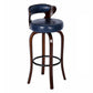 Modern Armless Backrest Counter Stool Wood Kitchen Bar Stool with Pedal and Cushion Dark Blue Brown 1 Piece Clearhalo 'Bar Furniture' 'Bar Stools' 'bar_stools' 'furn' 'furn_bar_stools' 'furniture_bar_stools' 'Kitchen & Dining Furniture' 'kitchen&dining_furn' 'kitchen' 'kitchen_furn' Furniture' 4571120