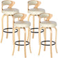 Modern Armless Backrest Counter Stool Wood Kitchen Bar Stool with Pedal and Cushion Off-White Natural 4 Piece Set Clearhalo 'Bar Furniture' 'Bar Stools' 'bar_stools' 'furn' 'furn_bar_stools' 'furniture_bar_stools' 'Kitchen & Dining Furniture' 'kitchen&dining_furn' 'kitchen' 'kitchen_furn' Furniture' 4571125