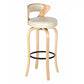 Modern Armless Backrest Counter Stool Wood Kitchen Bar Stool with Pedal and Cushion Off-White Natural 1 Piece Clearhalo 'Bar Furniture' 'Bar Stools' 'bar_stools' 'furn' 'furn_bar_stools' 'furniture_bar_stools' 'Kitchen & Dining Furniture' 'kitchen&dining_furn' 'kitchen' 'kitchen_furn' Furniture' 4571126