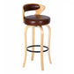 Modern Armless Backrest Counter Stool Wood Kitchen Bar Stool with Pedal and Cushion Dark Brown Natural 1 Piece Clearhalo 'Bar Furniture' 'Bar Stools' 'bar_stools' 'furn' 'furn_bar_stools' 'furniture_bar_stools' 'Kitchen & Dining Furniture' 'kitchen&dining_furn' 'kitchen' 'kitchen_furn' Furniture' 4571129