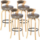 Modern Armless Backrest Counter Stool Wood Kitchen Bar Stool with Pedal and Cushion Light Gray Natural 4 Piece Set Clearhalo 'Bar Furniture' 'Bar Stools' 'bar_stools' 'furn' 'furn_bar_stools' 'furniture_bar_stools' 'Kitchen & Dining Furniture' 'kitchen&dining_furn' 'kitchen' 'kitchen_furn' Furniture' 4571131