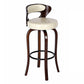 Modern Armless Backrest Counter Stool Wood Kitchen Bar Stool with Pedal and Cushion Off-White Brown 1 Piece Clearhalo 'Bar Furniture' 'Bar Stools' 'bar_stools' 'furn' 'furn_bar_stools' 'furniture_bar_stools' 'Kitchen & Dining Furniture' 'kitchen&dining_furn' 'kitchen' 'kitchen_furn' Furniture' 4571135