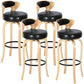 Modern Armless Backrest Counter Stool Wood Kitchen Bar Stool with Pedal and Cushion Black Natural 4 Piece Set Clearhalo 'Bar Furniture' 'Bar Stools' 'bar_stools' 'furn' 'furn_bar_stools' 'furniture_bar_stools' 'Kitchen & Dining Furniture' 'kitchen&dining_furn' 'kitchen' 'kitchen_furn' Furniture' 4571137