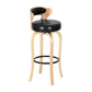 Modern Armless Backrest Counter Stool Wood Kitchen Bar Stool with Pedal and Cushion Black Natural 1 Piece Clearhalo 'Bar Furniture' 'Bar Stools' 'bar_stools' 'furn' 'furn_bar_stools' 'furniture_bar_stools' 'Kitchen & Dining Furniture' 'kitchen&dining_furn' 'kitchen' 'kitchen_furn' Furniture' 4571138
