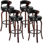 Modern Armless Backrest Counter Stool Wood Kitchen Bar Stool with Pedal and Cushion Black Brown 4 Piece Set Clearhalo 'Bar Furniture' 'Bar Stools' 'bar_stools' 'furn' 'furn_bar_stools' 'furniture_bar_stools' 'Kitchen & Dining Furniture' 'kitchen&dining_furn' 'kitchen' 'kitchen_furn' Furniture' 4571140