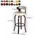 Modern Armless Backrest Counter Stool Wood Kitchen Bar Stool with Pedal and Cushion Clearhalo 'Bar Furniture' 'Bar Stools' 'bar_stools' 'furn' 'furn_bar_stools' 'furniture_bar_stools' 'Kitchen & Dining Furniture' 'kitchen&dining_furn' 'kitchen' 'kitchen_furn' Furniture' 4571143