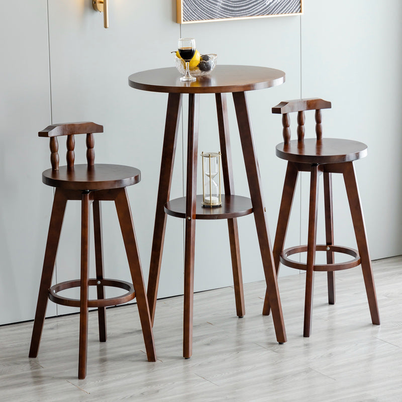 Modern Rotatable Backrest Counter Stool Wood Bar Stool with Leather Cushion and Pedal Clearhalo 'Bar Furniture' 'Bar Stools' 'bar_stools' 'furn' 'furn_bar_stools' 'furniture_bar_stools' 'Kitchen & Dining Furniture' 'kitchen&dining_furn' 'kitchen' 'kitchen_furn' Furniture' 4571151
