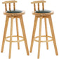 Modern Rotatable Backrest Counter Stool Wood Bar Stool with Leather Cushion and Pedal Blackish Green Natural 2 Piece Set Clearhalo 'Bar Furniture' 'Bar Stools' 'bar_stools' 'furn' 'furn_bar_stools' 'furniture_bar_stools' 'Kitchen & Dining Furniture' 'kitchen&dining_furn' 'kitchen' 'kitchen_furn' Furniture' 4571155