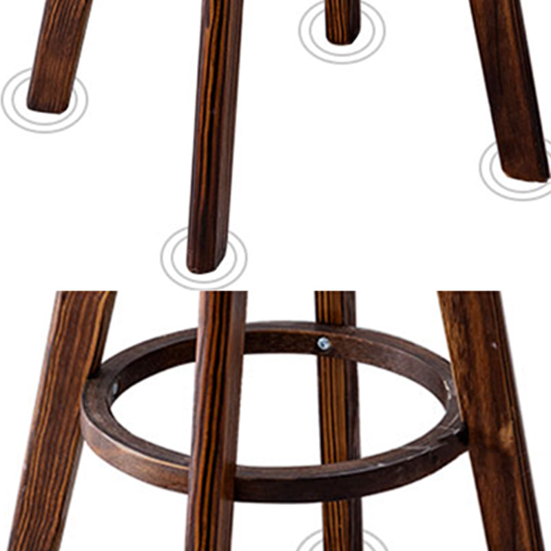 Modern Rotatable Backrest Counter Stool Wood Bar Stool with Leather Cushion and Pedal Clearhalo 'Bar Furniture' 'Bar Stools' 'bar_stools' 'furn' 'furn_bar_stools' 'furniture_bar_stools' 'Kitchen & Dining Furniture' 'kitchen&dining_furn' 'kitchen' 'kitchen_furn' Furniture' 4571156