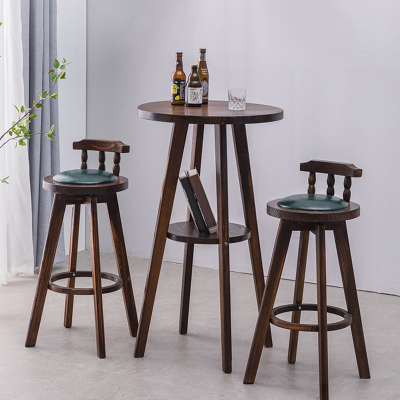 Modern Rotatable Backrest Counter Stool Wood Bar Stool with Leather Cushion and Pedal Clearhalo 'Bar Furniture' 'Bar Stools' 'bar_stools' 'furn' 'furn_bar_stools' 'furniture_bar_stools' 'Kitchen & Dining Furniture' 'kitchen&dining_furn' 'kitchen' 'kitchen_furn' Furniture' 4571161