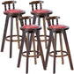 Modern Rotatable Backrest Counter Stool Wood Bar Stool with Leather Cushion and Pedal Red Brown 4 Piece Set Clearhalo 'Bar Furniture' 'Bar Stools' 'bar_stools' 'furn' 'furn_bar_stools' 'furniture_bar_stools' 'Kitchen & Dining Furniture' 'kitchen&dining_furn' 'kitchen' 'kitchen_furn' Furniture' 4571168