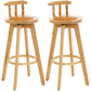 Modern Rotatable Backrest Counter Stool Wood Bar Stool with Leather Cushion and Pedal Ginger Natural 2 Piece Set Clearhalo 'Bar Furniture' 'Bar Stools' 'bar_stools' 'furn' 'furn_bar_stools' 'furniture_bar_stools' 'Kitchen & Dining Furniture' 'kitchen&dining_furn' 'kitchen' 'kitchen_furn' Furniture' 4571191
