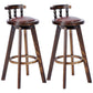 Modern Rotatable Backrest Counter Stool Wood Bar Stool with Leather Cushion and Pedal Brown Brown 2 Piece Set Clearhalo 'Bar Furniture' 'Bar Stools' 'bar_stools' 'furn' 'furn_bar_stools' 'furniture_bar_stools' 'Kitchen & Dining Furniture' 'kitchen&dining_furn' 'kitchen' 'kitchen_furn' Furniture' 4571197