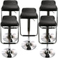 Modern Style Metal Bar Stool with Swivel and Adjustable Height Bistro Simple Bar Stool Black 5 Piece Set Clearhalo 'Bar Furniture' 'Bar Stools' 'bar_stools' 'furn' 'furn_bar_stools' 'furniture_bar_stools' 'Kitchen & Dining Furniture' 'kitchen&dining_furn' 'kitchen' 'kitchen_furn' Furniture' 4571206