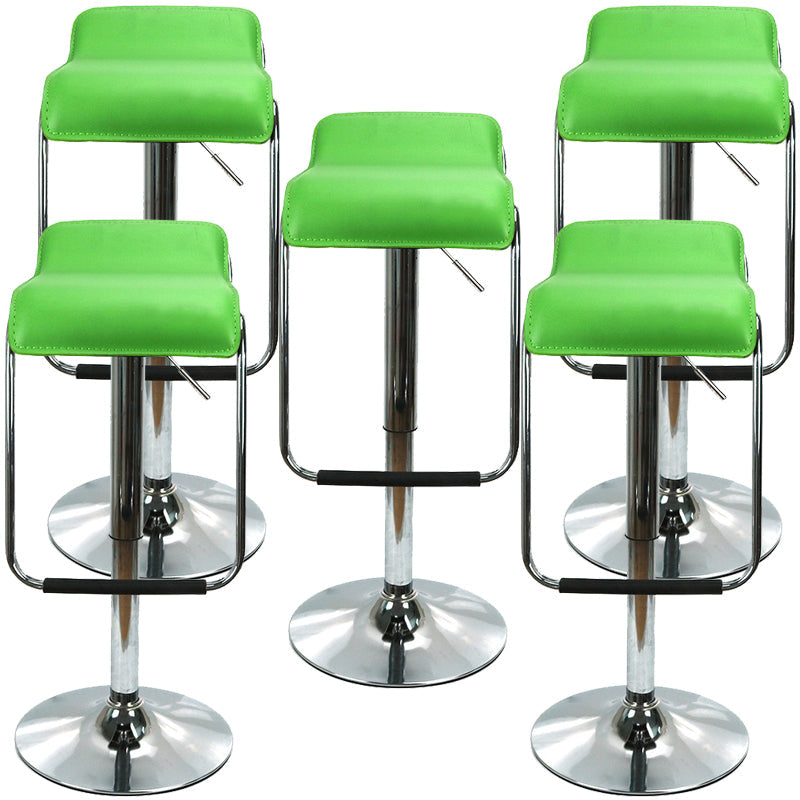 Modern Style Metal Bar Stool with Swivel and Adjustable Height Bistro Simple Bar Stool Green 5 Piece Set Clearhalo 'Bar Furniture' 'Bar Stools' 'bar_stools' 'furn' 'furn_bar_stools' 'furniture_bar_stools' 'Kitchen & Dining Furniture' 'kitchen&dining_furn' 'kitchen' 'kitchen_furn' Furniture' 4571210
