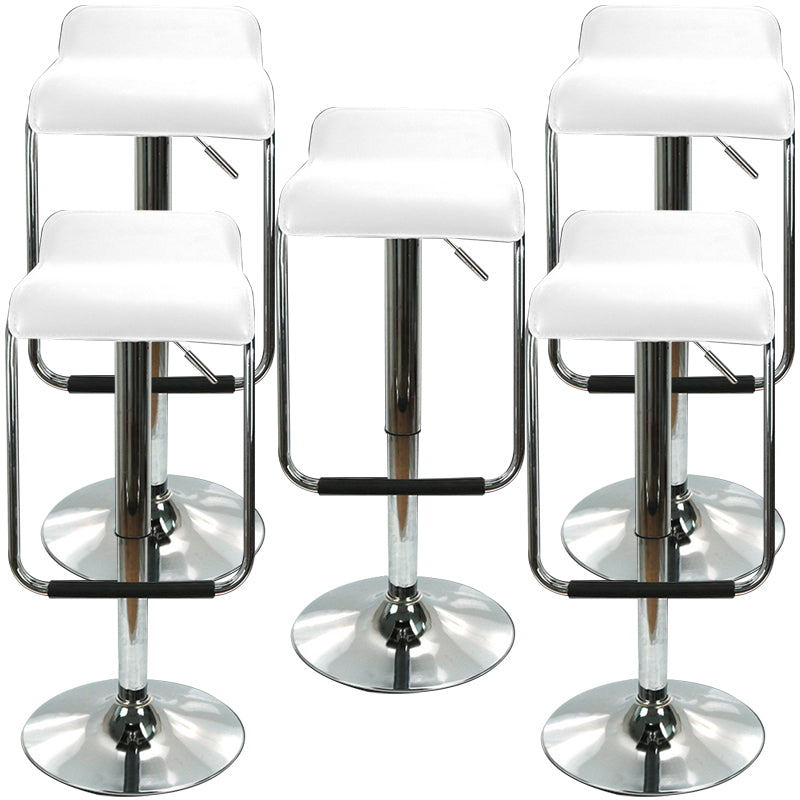 Modern Style Metal Bar Stool with Swivel and Adjustable Height Bistro Simple Bar Stool White 5 Piece Set Clearhalo 'Bar Furniture' 'Bar Stools' 'bar_stools' 'furn' 'furn_bar_stools' 'furniture_bar_stools' 'Kitchen & Dining Furniture' 'kitchen&dining_furn' 'kitchen' 'kitchen_furn' Furniture' 4571212