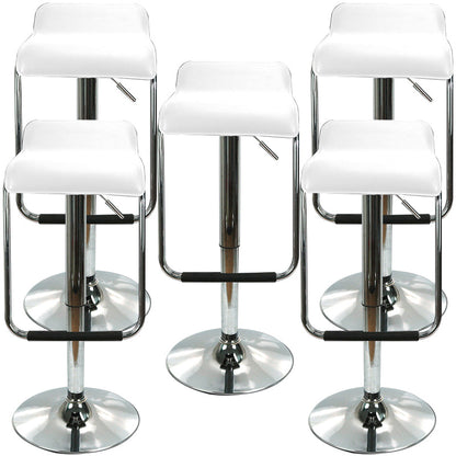 Modern Style Metal Bar Stool with Swivel and Adjustable Height Bistro Simple Bar Stool White 5 Piece Set Clearhalo 'Bar Furniture' 'Bar Stools' 'bar_stools' 'furn' 'furn_bar_stools' 'furniture_bar_stools' 'Kitchen & Dining Furniture' 'kitchen&dining_furn' 'kitchen' 'kitchen_furn' Furniture' 4571212