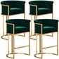 Glam Armless Backrest Counter Stool Iron Jewelry Store Bar Stool with Velvet Cushion Green 4 Piece Set Clearhalo 'Bar Furniture' 'Bar Stools' 'bar_stools' 'furn' 'furn_bar_stools' 'furniture_bar_stools' 'Kitchen & Dining Furniture' 'kitchen&dining_furn' 'kitchen' 'kitchen_furn' Furniture' 4571295