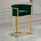 Glam Armless Backrest Counter Stool Iron Jewelry Store Bar Stool with Velvet Cushion Green 1 Piece Clearhalo 'Bar Furniture' 'Bar Stools' 'bar_stools' 'furn' 'furn_bar_stools' 'furniture_bar_stools' 'Kitchen & Dining Furniture' 'kitchen&dining_furn' 'kitchen' 'kitchen_furn' Furniture' 4571297